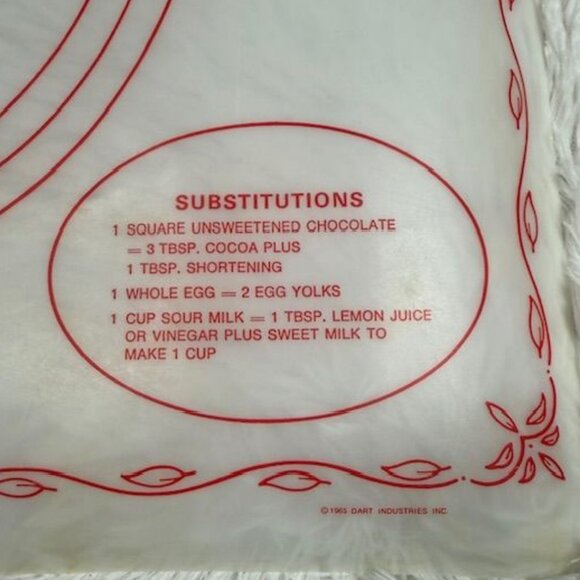 Vintage 1965 Tupperware Baking Recipe Mat + Refillable Plastic Roller - Picture 5 of 12